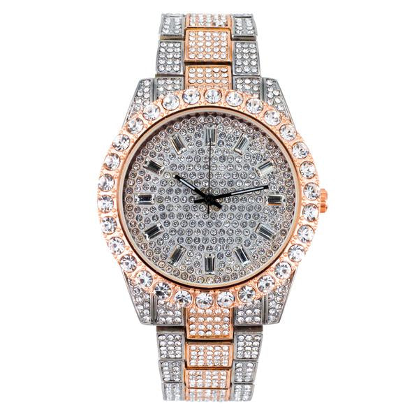 Urban Iced Out 44mm Metal Band Watch - 8918-MB