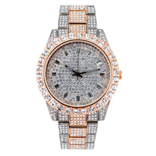 Urban Iced Out 44mm Metal Band Watch - 8918-MB