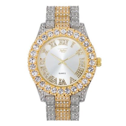 Urban Iced Out 44mm Metal Band Watch - 8719D-MB