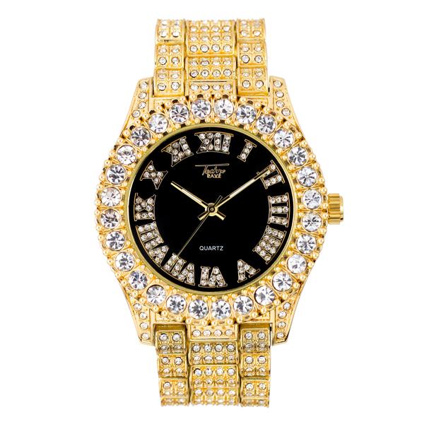 Urban Iced Out 44mm Metal Band Watch - 8719D-MB