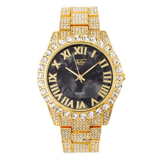 Urban Iced Out 44mm Metal Band Watch - 9034D-MB