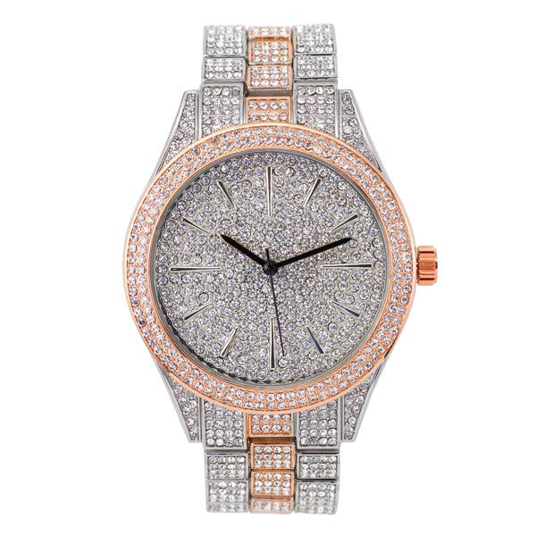 Urban Iced Out 44mm Metal Band Watch - 8798-MB