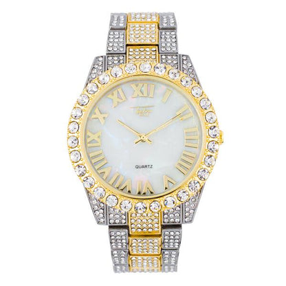 Urban Iced Out 44mm Metal Band Watch - 9034D-MB