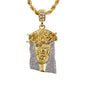 Iced Medium Jesus Pendant with 4mm Rope Chain 24" - HC-7002*