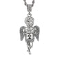 Iced Medium Angel Pendant with 4mm Rope Chain 24" - HC-7005*
