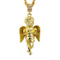 Iced Medium Angel Pendant with 4mm Rope Chain 24" - HC-7005*