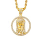 Iced Large Jesus Pendant with 8mm Rope Chain 24" - HC-5039**