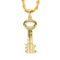 Iced Large Key Pendant with 8mm Rope Chain 24" - HC-5066**
