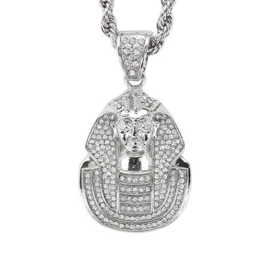 Iced Large Egyptian Pendant with 8mm Rope Chain 24" - HC-5071**