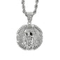 Iced Large Jesus Pendant with 8mm Rope Chain 24" - HC-5036**