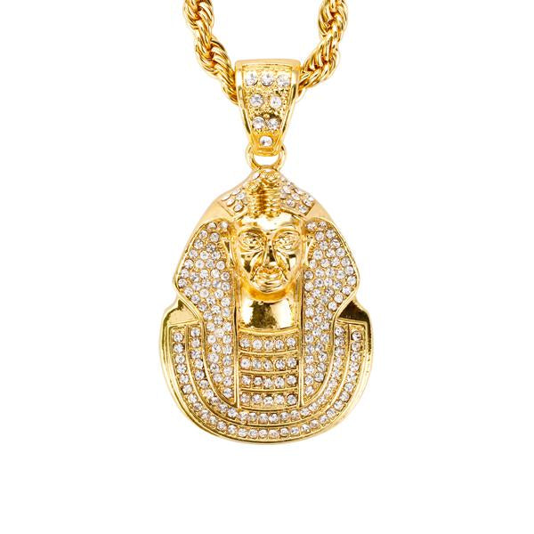 Iced Large Egyptian Pendant with 8mm Rope Chain 24" - HC-5071**