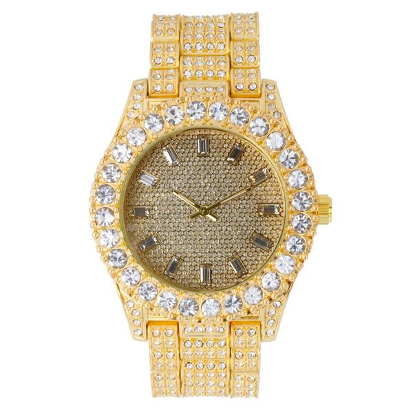 Urban Iced Out 44mm Metal Band Watch - 8719E-MB
