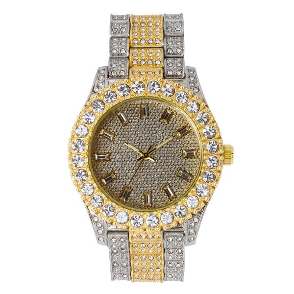 Urban Iced Out 44mm Metal Band Watch - 8719E-MB