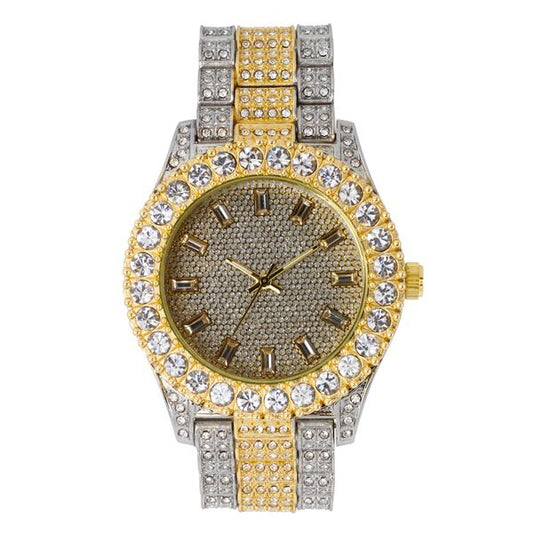 Urban Iced Out 44mm Metal Band Watch - 8719E-MB