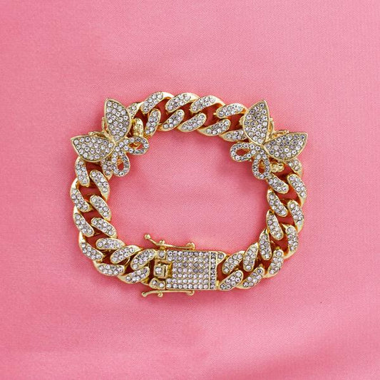 12mm Butterfly Cuban Bracelet - HSCH-412-7B