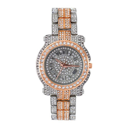 Ladies Iced-Out 35mm Metal Band Watch - 7341L-MB