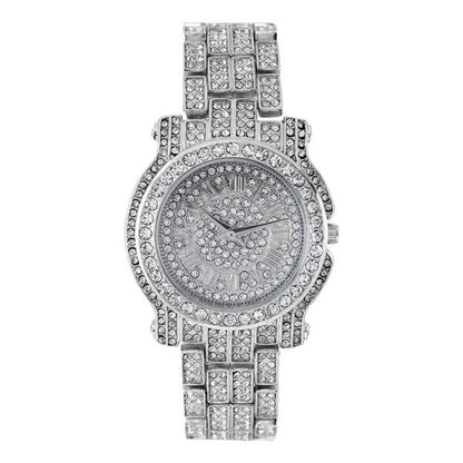 Ladies Iced-Out 35mm Metal Band Watch - 7341L-MB