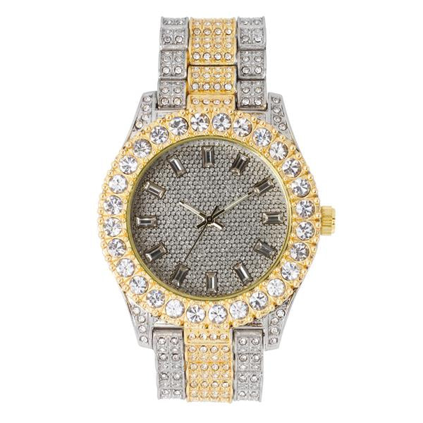 Urban Iced Out 44mm Metal Band Watch - 8719E-MB