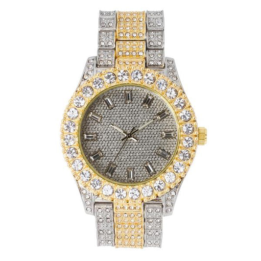 Urban Iced Out 44mm Metal Band Watch - 8719E-MB