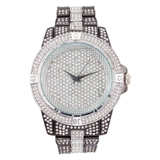 Urban Iced Out 48mm Metal Band Watch - 7754-MB