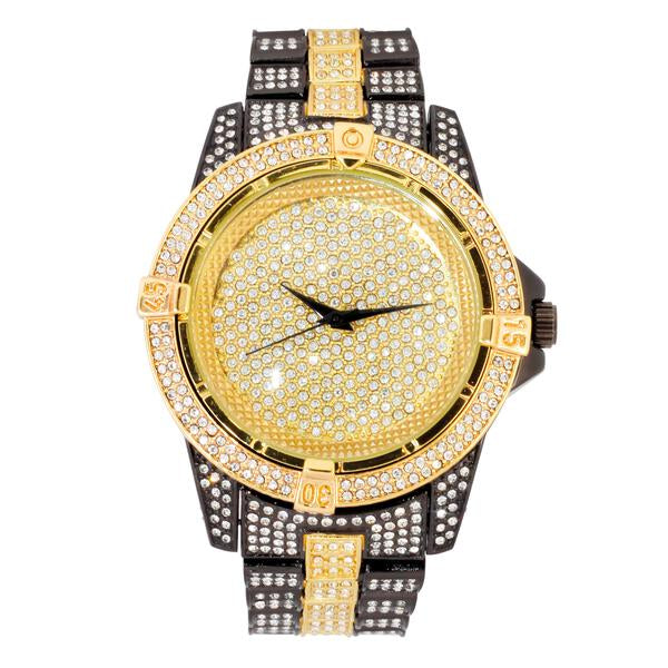 Urban Iced Out 48mm Metal Band Watch - 7754-MB