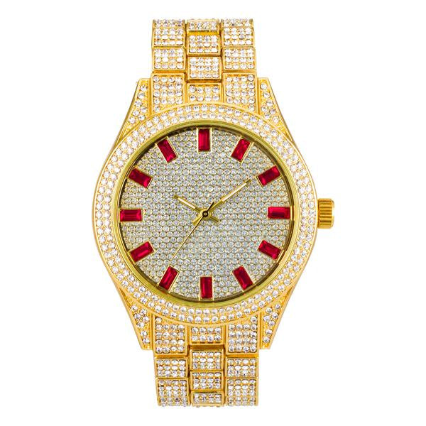 Urban Iced Out 44mm Metal Band Watch - 9120F-MB