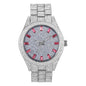 Ladies Iced-Out 44mm Metal Band Watch - 9120F-MB