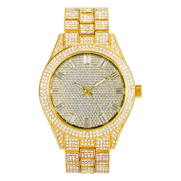 Urban Iced Out 44mm Metal Band Watch - 9120F-MB