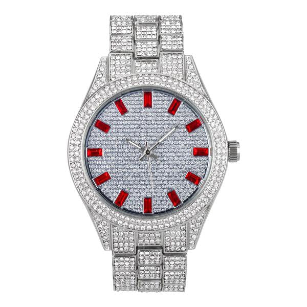 Urban Iced Out 44mm Metal Band Watch - 9120F-MB