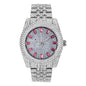 Ladies Iced-Out 42mm Metal Band Watch - 9480B-MB
