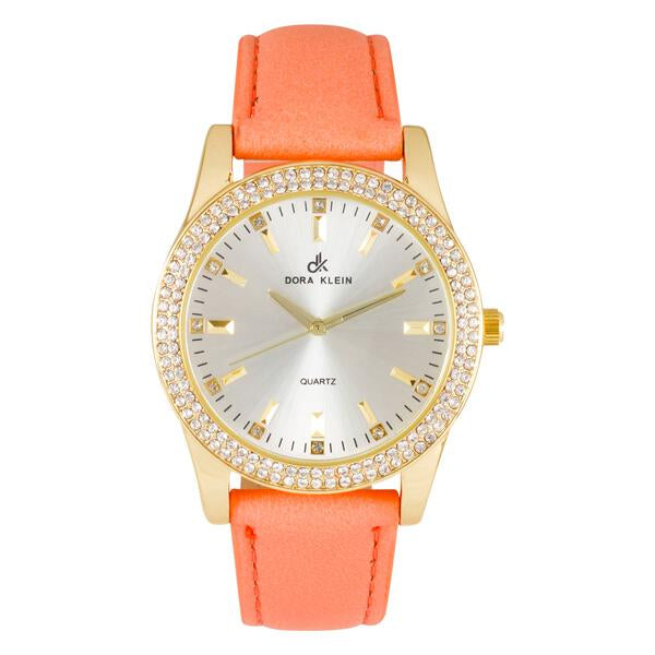 Ladies Leather Band 45mm Watch - 7697DK