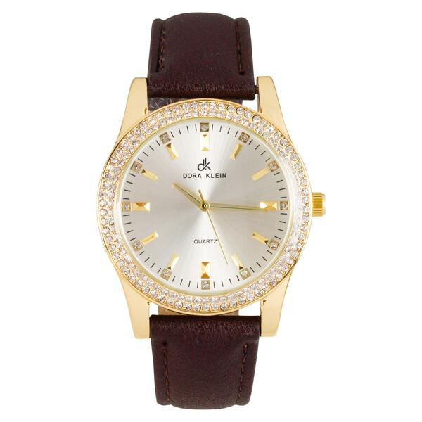 Ladies Leather Band 45mm Watch - 7697DK