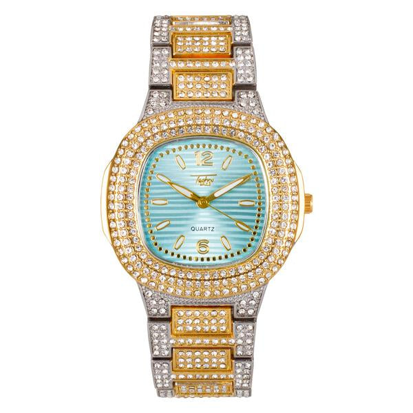 Ladies Iced-Out 40mm Metal Band Watch - 8815-MB