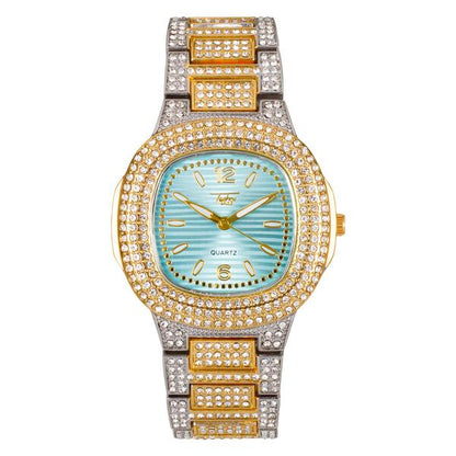 Ladies Iced-Out 40mm Metal Band Watch - 8815-MB
