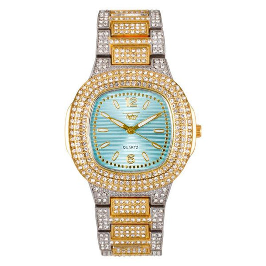Ladies Iced-Out 40mm Metal Band Watch - 8815-MB
