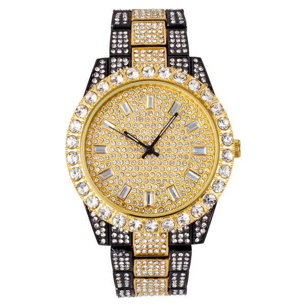 Urban Iced Out 44mm Metal Band Watch - 8918-MB