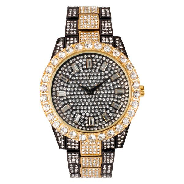 Urban Iced Out 44mm Metal Band Watch - 8918-MB
