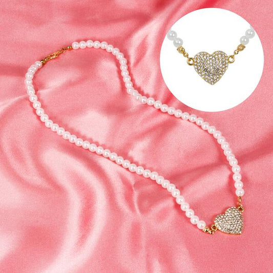 Heart Pearl Necklace - PE-306