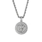 Iced Medium Angel Pendant with 4mm Rope Chain 24" - HC-121*