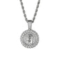 Iced Medium Jesus Pendant with 4mm Rope Chain 24" - HC-118*