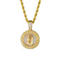 Iced Medium Jesus Pendant with 4mm Rope Chain 24" - HC-118*