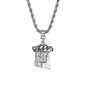 Iced Medium Jesus Pendant with 4mm Rope Chain 24" - HC-104*