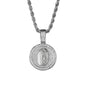 Iced Medium Guadalupe Pendant with 4mm Rope Chain 24" - HC-116*