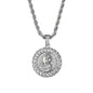 Iced Medium Praying Hands Pendant with 4mm Rope Chain 24" - HC-119*
