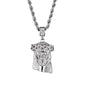 Iced Medium Jesus Pendant with 4mm Rope Chain 24" - HC-102*