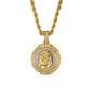 Iced Medium Jesus Pendant with 4mm Rope Chain 24" - HC-111*