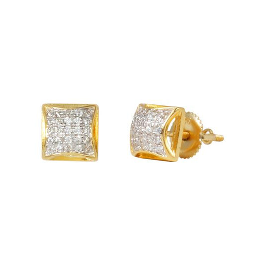 7mm Square Pave Set Cubic Zirconia Earrings - SSE-925