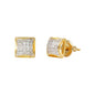 7mm Square Pave Set Cubic Zirconia Earrings - SSE-925