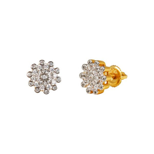 9mm Round Cluster Cubic Zirconia Earrings - SSE-1003