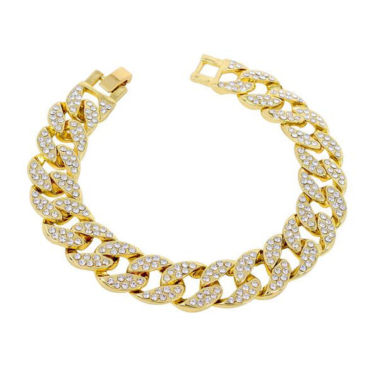 14mm Iced Cuban Bracelet - HSCH-105-B